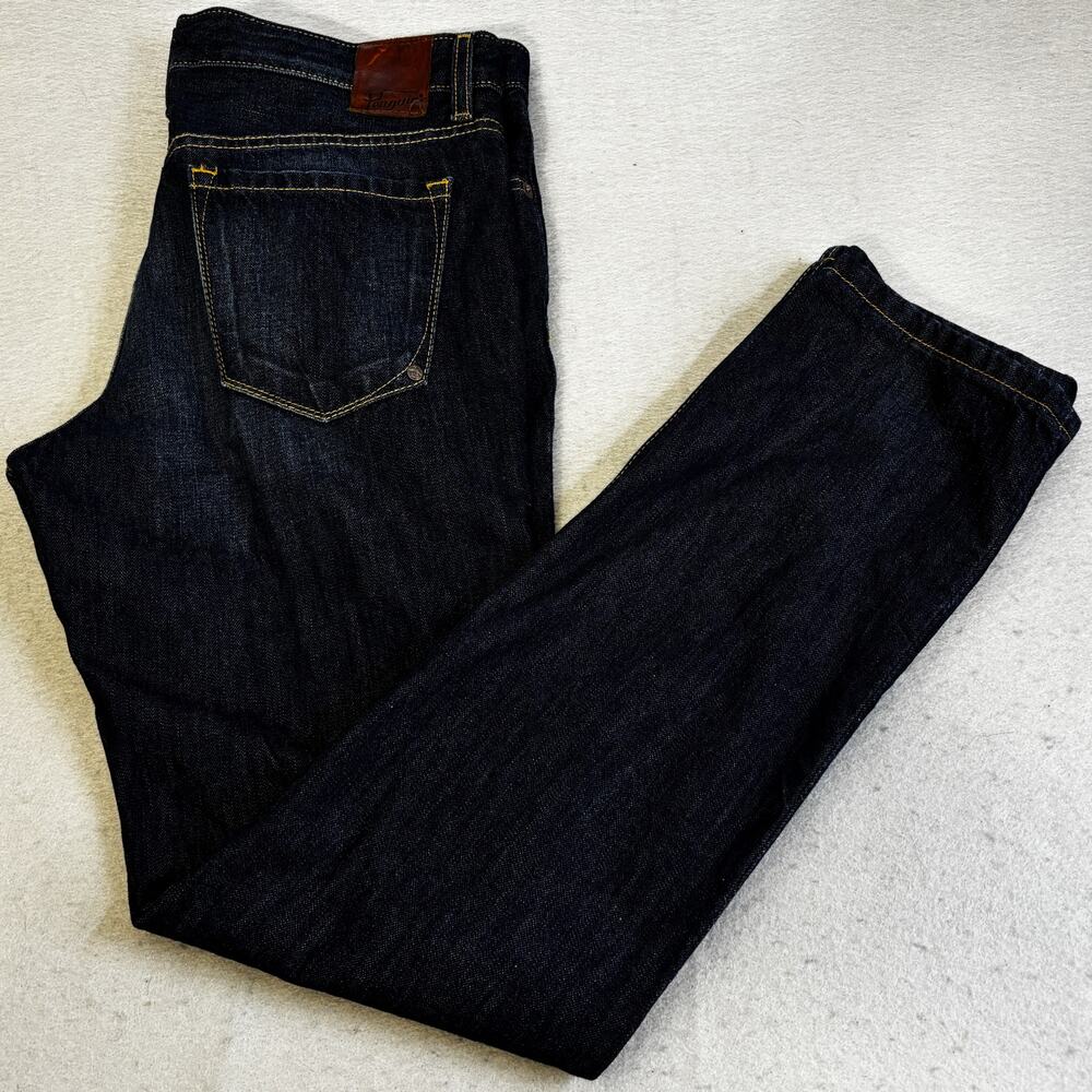 Penguin White Oak Cone Denim Jeans Mens 33x32 Slim Blue Munsingwear Dark Wash